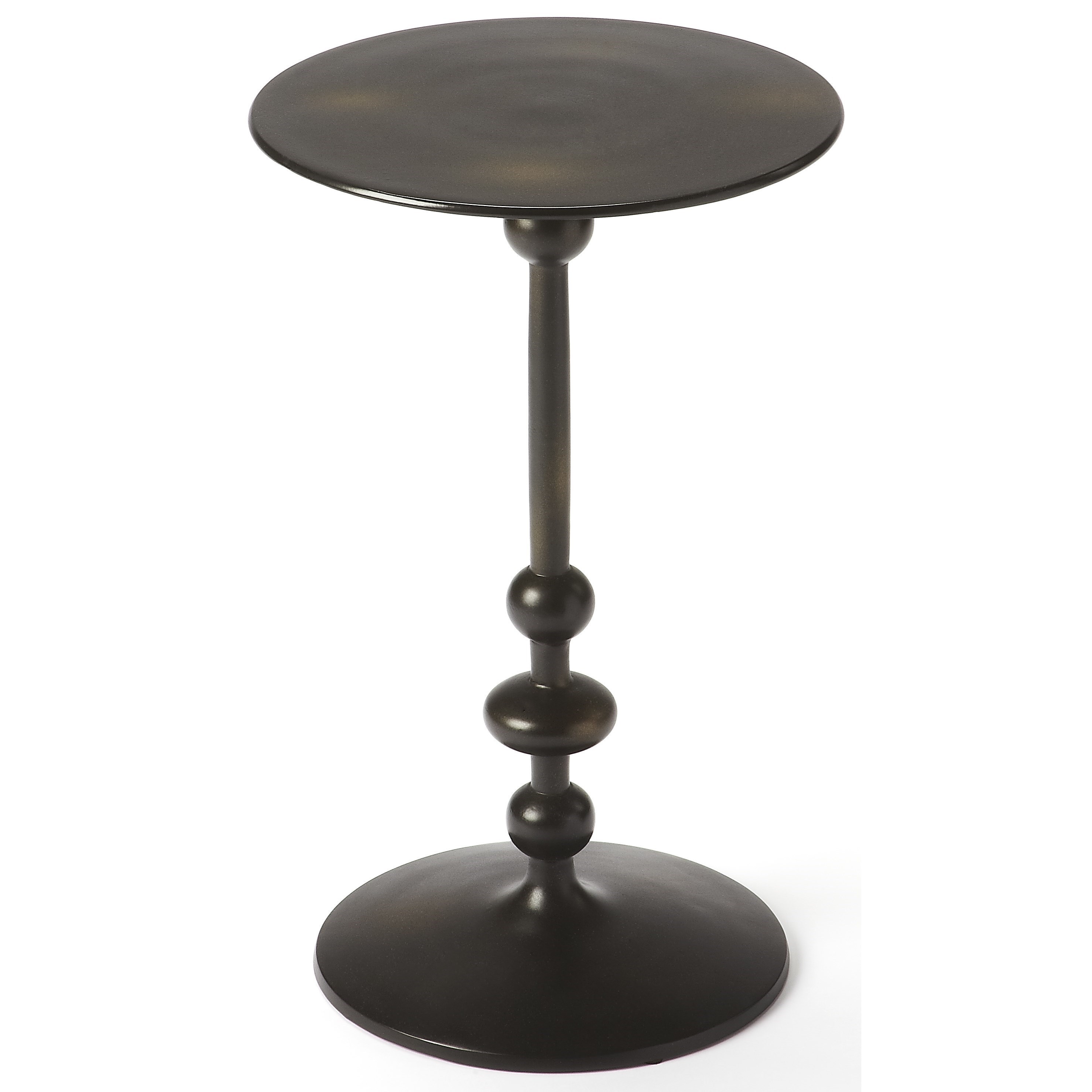 Butler Specialty Company Metalworks 9340025 Zora Black Iron Pedestal End Table Jacksonville Furniture Mart End Tables